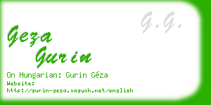 geza gurin business card